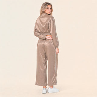 Chamarra Crop Satin con Broches para Mujer Forever 21 #color_beige