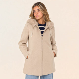 Chamarra con Capucha y Peluche para Mujer Forever 21 #color_hueso