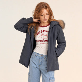 Chamarra Parka con Capucha para Mujer Forever 21 #color_azul-fuerte
