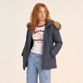 Chamarra Parka con Capucha para Mujer Forever 21 #color_azul-fuerte