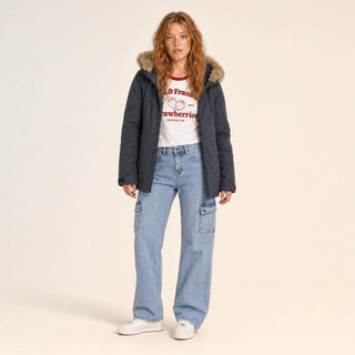 Chamarra Parka con Capucha para Mujer Forever 21 #color_azul-fuerte