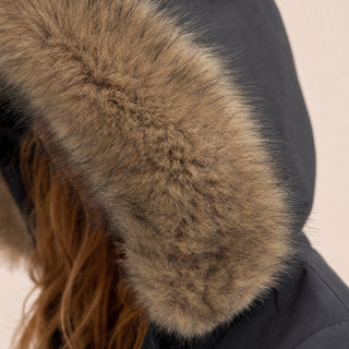 Chamarra Parka con Capucha para Mujer Forever 21 #color_azul-fuerte