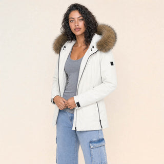 Chamarra Parka con Capucha para Mujer Forever 21 #color_hueso