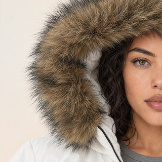 Chamarra Parka con Capucha para Mujer Forever 21 #color_hueso