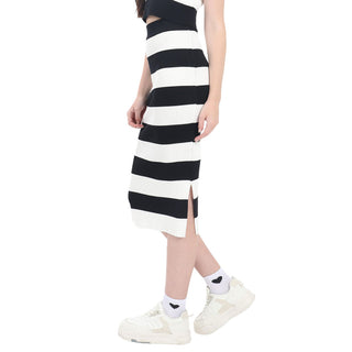 FALDA PARA MUJER KNIT STRIPES SKIRT FOREVER 21