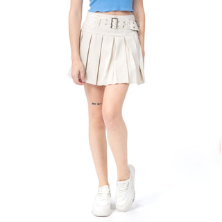 FALDA PARA MUJER FASHION PLEATED SKIRT WITH BELTS FOREVER 21