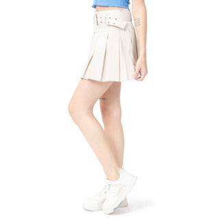 FALDA PARA MUJER FASHION PLEATED SKIRT WITH BELTS FOREVER 21