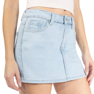 Minifalda de Mezclilla Stretch con Bolsillos