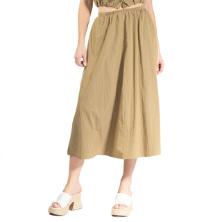Falda Larga Lisa con Cintura Elástica
