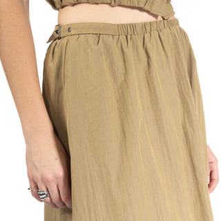 Falda Larga Lisa con Cintura Elástica