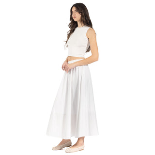 Falda Larga Recta con Pretina Lisa