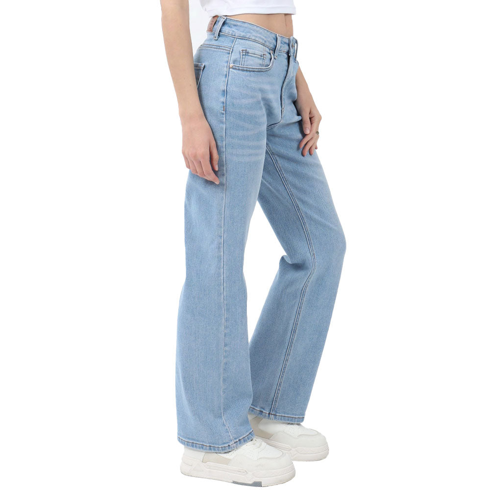 Jeans De Denim Corte Pierna Ancha Y Lavado Medio – Forever 21
