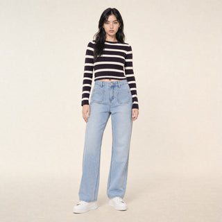 Jeans Wide Leg con Bolsillos para Mujer Forever 21 #color_bleach