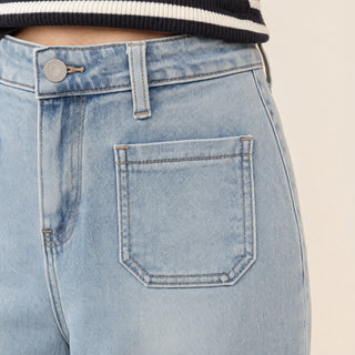 Jeans Wide Leg con Bolsillos para Mujer Forever 21 #color_bleach