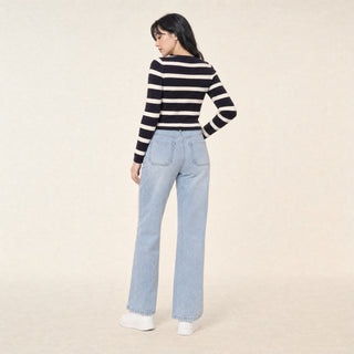 Jeans Wide Leg con Bolsillos para Mujer Forever 21 #color_bleach