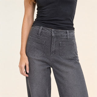 Jeans Wide Leg con Bolsillos para Mujer Forever 21 #color_gris