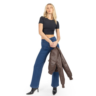 Jeans Wide Leg Premium Tiro Alto