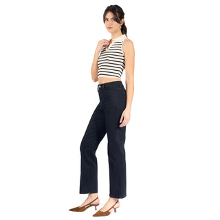 Jeans con Costuras Frontales Marcadas