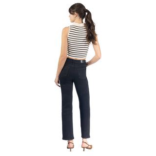 Jeans con Costuras Frontales Marcadas