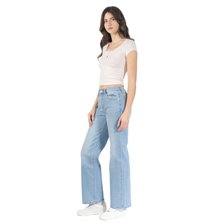 Jeans Denim Fit Wide Leg 5 Bolsillos