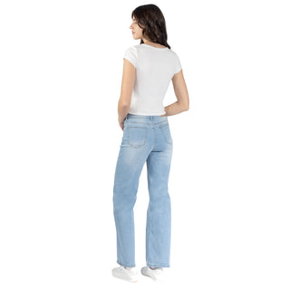 Jeans Denim Fit Wide Leg 5 Bolsillos