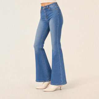 Jeans Flare de Mezclilla con Stretch para Mujer Forever 21 #color_stone