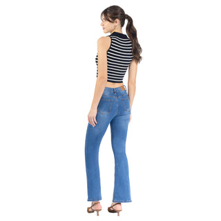 Jeans Flare Denim con 5 Bolsillos
