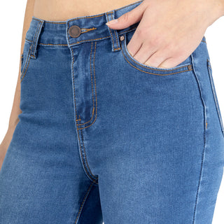 Jeans Flare Denim con 5 Bolsillos