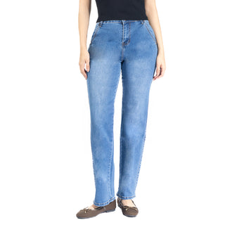 Jeans de Denim Straight Fit  y Deslavado