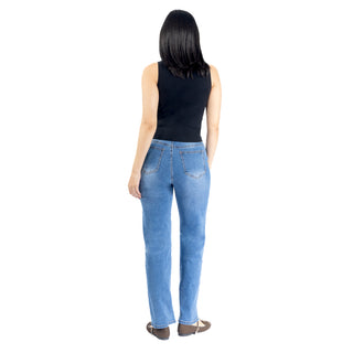 Jeans de Denim Straight Fit  y Deslavado