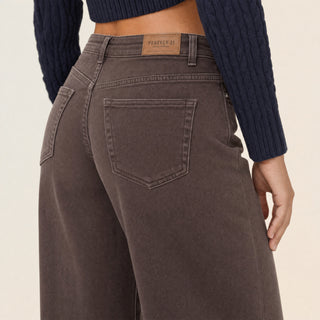 Jeans Wide Leg de Tiro Alto Básico para Mujer Forever 21 #color_café