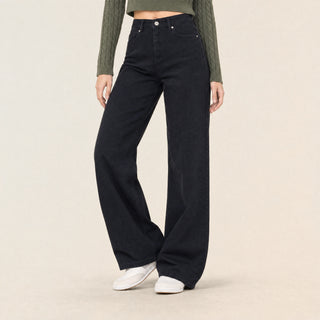 Jeans Wide Leg de Tiro Alto Básico para Mujer Forever 21 #color_negro