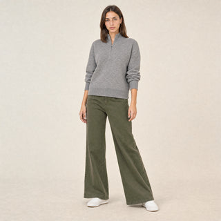 Jeans Wide Leg de Tiro Alto Básico para Mujer Forever 21 #color_olivo