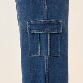 Jeans Cargo Wide Leg de Tiro Alto para Mujer Forever 21 #color_stone