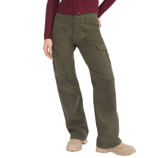Jeans Cargo Wide Leg con Bolsillos