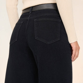 Jeans Wide Leg de Tiro Alto con Costuras Verticales para Mujer Forever 21 #color_negro