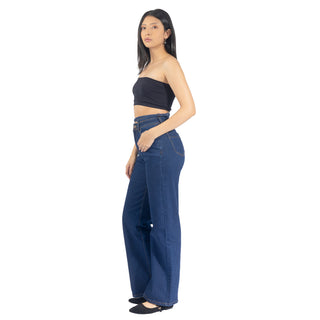Jeans Wide Leg con Cinturón de Tela