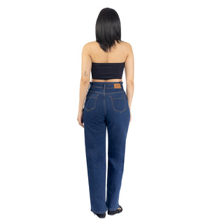 Jeans Wide Leg con Cinturón de Tela