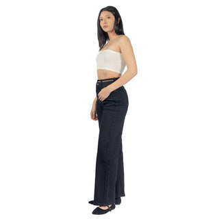 Jeans Wide Leg con Cinturón de Tela