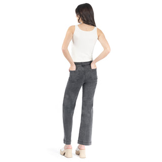 Jeans Straight Fit con Cinturón de Tela