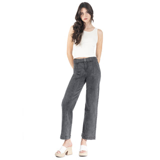 Jeans Straight Fit con Cinturón de Tela