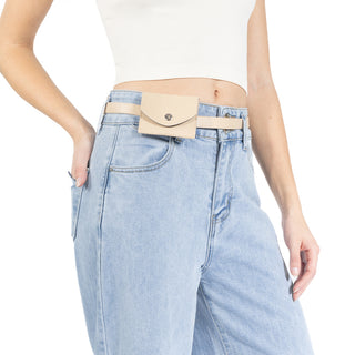 Jeans Baggy Fit Con Cinturón y Cartera