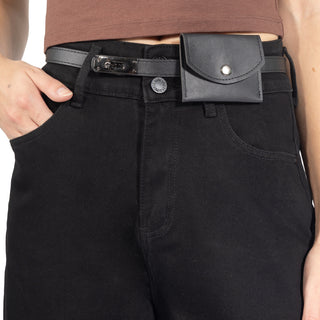 Jeans Baggy Fit Con Cinturón y Cartera