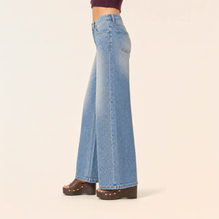Jeans Wide Leg con Brillos para Mujer Forever 21 #color_bleach