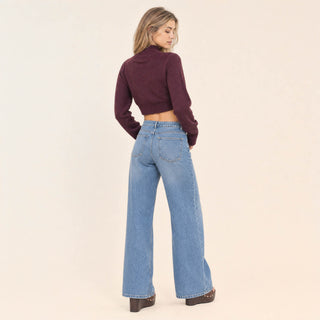 Jeans Wide Leg con Brillos para Mujer Forever 21 #color_bleach