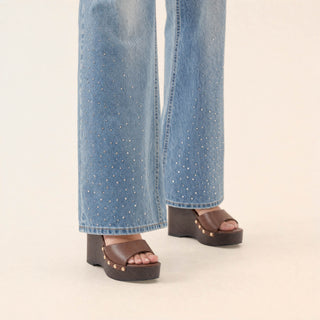 Jeans Wide Leg con Brillos para Mujer Forever 21 #color_bleach
