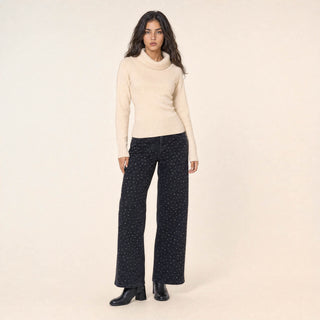 Jeans Wide Leg con Strass para Mujer Forever 21 #color_negro