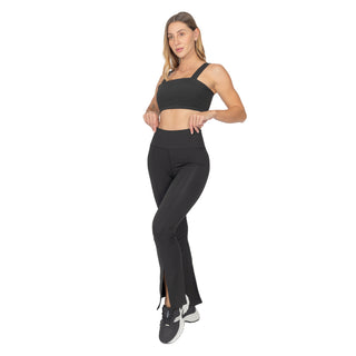 Pantalón Flare de cintura alta con split