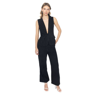 Pantalón Amplio de Lino con Rayas Verticales