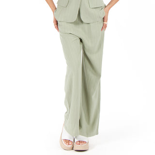 Pantalón Amplio de Lino con Rayas Verticales
